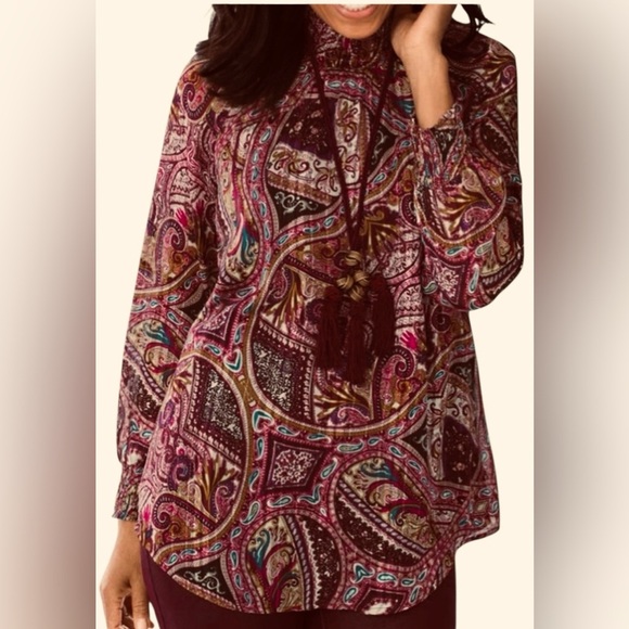 Chico's Multicolor Paisley Blouse - Picture 1 of 12